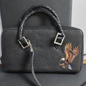 Eagle Landing Leather Travel Wallet